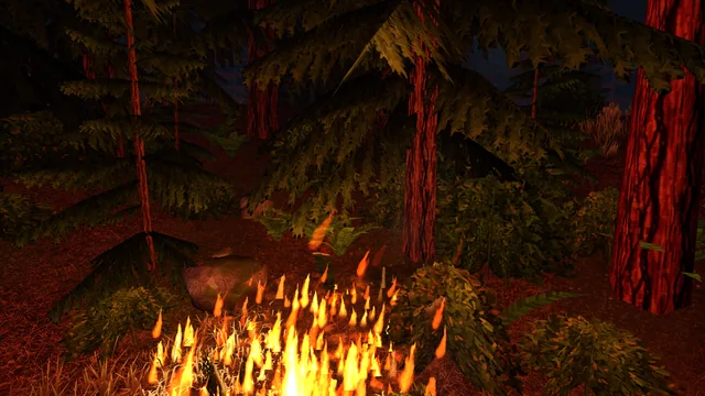 A burning stick thrown into the bushes, the grass catching.